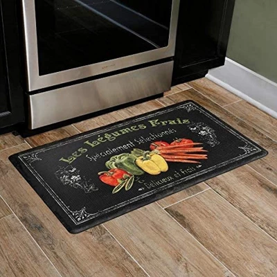 Les Legumes 20" X 36" Oil & Stain Resistant Anti-Fatigue Kitchen Floor Mat 3 Les Legumes 20" X 36" Oil & Stain Resistant Anti-Fatigue Kitchen Floor Mat