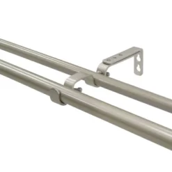 Lumi Home Furnishings 66"x120" Decorative Drapery Double Rod With Ball And End Cap Finials Silver -Home Improvement Store GUEST 51aaf64a 9274 4fc7 9ca0 1a98c21ab77b