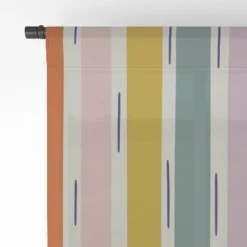 Lane And Lucia Rainbow Stripes And Dashes Single Panel Sheer Window Curtain - Society6 -Home Improvement Store GUEST 52a9219f 1246 4847 a554 49bb555302c6
