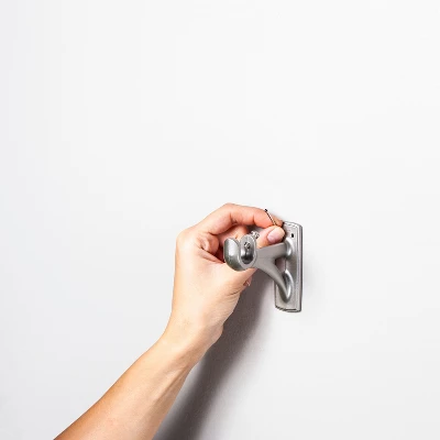 Kenney Fast Fit Easy Install Tyrell 3/4" Decorative Window Curtain Rod, 42-120", Polished Pewter 4 Kenney Fast Fit Easy Install Tyrell 3/4" Decorative Window Curtain Rod, 42-120", Polished Pewter - Image 2