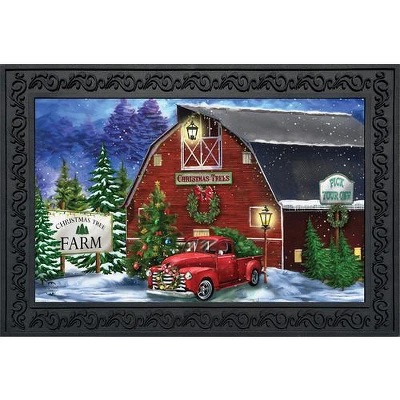 Christmas Tree Farm Doormat Red Pickup Indoor Outdoor 30" X 18" Briarwood Lane 3 Christmas Tree Farm Doormat Red Pickup Indoor Outdoor 30" X 18" Briarwood Lane