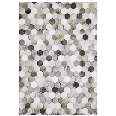 Marcel Geometric Block Animal Print Area Rug White/Gray - Captiv8e Designs 12 Marcel Geometric Block Animal Print Area Rug White/Gray - Captiv8e Designs - Image 10