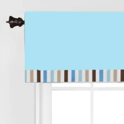Bacati - Solid Stripes Aqua/Choc Window Valance -Home Improvement Store GUEST 549d55ae 91d0 40aa 897f 478b6cbf739f