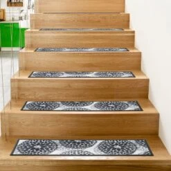 World Rug Gallery Modern Floral Circles Non-Slip Stair Treads -Home Improvement Store GUEST 55d02c98 5766 4886 840d ff96f5e3ebfe
