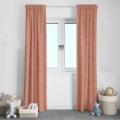 Bacati - Orange Texture Boys Cotton Printed Single Window Curtain Panel 3 Bacati - Orange Texture Boys Cotton Printed Single Window Curtain Panel