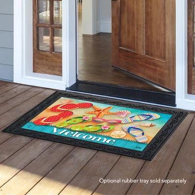 Briarwood Lane Surfside Flip Flops Summer Doormat Welcome Beach Indoor Outdoor 30" X 18" 4 Briarwood Lane Surfside Flip Flops Summer Doormat Welcome Beach Indoor Outdoor 30" X 18" - Image 2