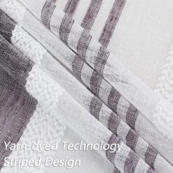 Vertical Stripe Linen Textured Voile Sheer Short Kitchen Cafe Curtains For Small Windows -Home Improvement Store GUEST 5982f605 0317 4258 bc6c 33a23fd73387