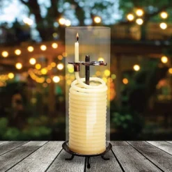 Candle By The Hour 80-Hour Candle With Glass Cylinder, Eco-friendly Natural Beeswax With Cotton Wick -Home Improvement Store GUEST 5a000e0f b0b5 421b bcb2 d31a9afe697f