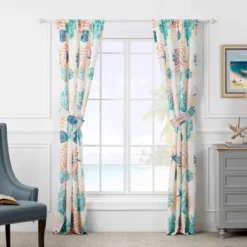 Montego Window Panel Blackout Curtain Pair 42" X 84" Aqua By Greenland Home Fashions -Home Improvement Store GUEST 5e304755 8e3b 4f05 b7fd 76c4411bc844