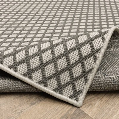 Trinity Casual Diamond Lattice Patio Area Rug Beige/Gray - Captiv8e Designs 10 Trinity Casual Diamond Lattice Patio Area Rug Beige/Gray - Captiv8e Designs - Image 8