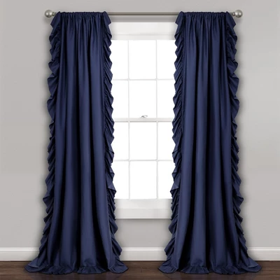 Home Boutique Reyna Window Curtain Panels Navy 54x95 Set 3 Home Boutique Reyna Window Curtain Panels Navy 54x95 Set