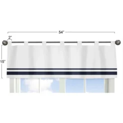 Sweet Jojo Designs Window Valance Treatment 54in. Hotel White And Blue -Home Improvement Store GUEST 5ed0fea0 20b4 4081 8e4a 472b73de489d