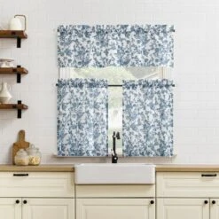 No. 918 1pc 54"x14" Elara Floral Print Semi-Sheer Rod Pocket Kitchen Curtain Valance Indigo 8 No. 918 1pc 54"x14" Elara Floral Print Semi-Sheer Rod Pocket Kitchen Curtain Valance Indigo -Home Improvement Store GUEST 60ee325c ed4c 47ba aca9 5941b4cd18af