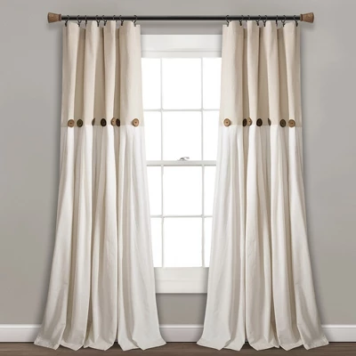 Home Boutique Linen Button Window Curtain Panels Single Linen 40X84 3 Home Boutique Linen Button Window Curtain Panels Single Linen 40X84