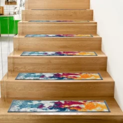 World Rug Gallery Modern Abstract Non-Slip Stair Treads -Home Improvement Store GUEST 65a6cc03 3cad 4297 ab29 5a7c828d0957