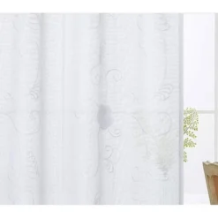 Trinity Short Curtains Floral Embroidered Pom Design Semi Sheer Rod Pocket -Home Improvement Store GUEST 674db3cc 994f 461e 91ab e49c0ff93cfe