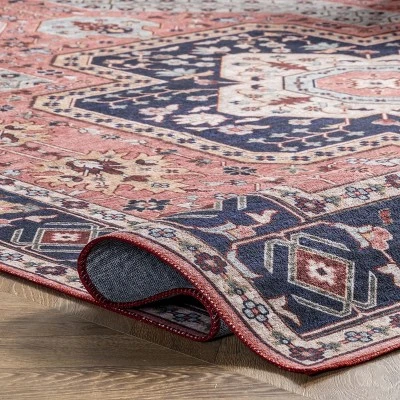 NuLOOM Amber Machine Washable Floral Aztec Area Rug 5 NuLOOM Amber Machine Washable Floral Aztec Area Rug - Image 3