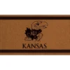 Evergreen University Of Kansas Logo Turf Mat, Brown- 28 X 16 Inches Indoor Outdoor Doormat