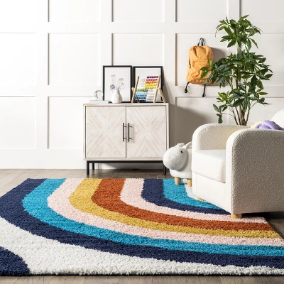 NuLOOM Ela Half Rainbow Shag Area Rug 9 NuLOOM Ela Half Rainbow Shag Area Rug - Image 7
