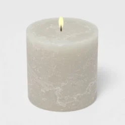 Pillar Cozy Cashmere Candle Gray - Threshold™