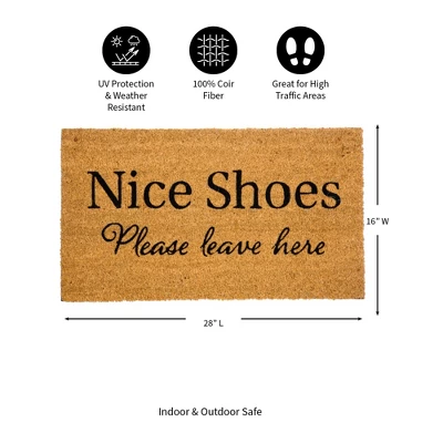 Evergreen Flag Funny Welcome Mat Coir Doormat | 28" X 16" Front Door Mat Outdoor Entrance | No Slip Door Rugs Entryway Indoor | Nice Shoes 4 Evergreen Flag Funny Welcome Mat Coir Doormat | 28" X 16" Front Door Mat Outdoor Entrance | No Slip Door Rugs Entryway Indoor | Nice Shoes - Image 2