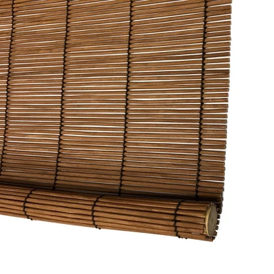 48" X 72" Outdoor Imperial Matchstick Rayon From Bamboo Cord-Free Natural Rollup Blinds Fruitwood - Radiance 4 48" X 72" Outdoor Imperial Matchstick Rayon From Bamboo Cord-Free Natural Rollup Blinds Fruitwood - Radiance - Image 2