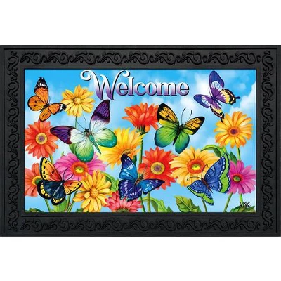 Fluttering Butterflies Spring Doormat Indoor Outdoor 30" X 18" Briarwood Lane 3 Fluttering Butterflies Spring Doormat Indoor Outdoor 30" X 18" Briarwood Lane