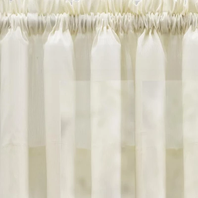 Ellis Curtain Shadow Stripe 1.5" Rod Pocket Tailored Valance For Windows 82" X 12" Natural 5 Ellis Curtain Shadow Stripe 1.5" Rod Pocket Tailored Valance For Windows 82" X 12" Natural - Image 3