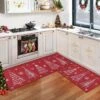 Christmas Red Kitchen Mat Sets Of 2 Washable Runner Rug,17x29In+17x47In,Non Slip Non Shedding Kitchen Rug Decorative Runner Mats -Home Improvement Store GUEST 6c25f5c0 58b3 472d 85b3 512db7d57165