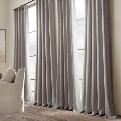 Home Boutique Belgian Flax Prewashed Linen Rich Cotton Blend Window Curtain Panel Single Gray 50x108 3 Home Boutique Belgian Flax Prewashed Linen Rich Cotton Blend Window Curtain Panel Single Gray 50x108