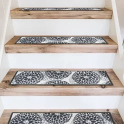 World Rug Gallery Modern Floral Circles Non-Slip Stair Treads -Home Improvement Store GUEST 6cd51c9c 6f1c 4dd0 86c0 37008bb7034b