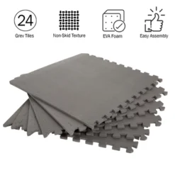 Foam Flooring Tiles 24-Pack Interlocking EVA Foam Pieces Non-Toxic Floor Padding For Playroom Gym Or Basement By Stalwart (Gray) -Home Improvement Store GUEST 6e711ccf 1fac 49cc a1ac d71b020a5a99