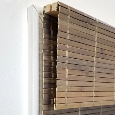 Brooklyn 48-in Cordless Driftwood Bamboo Roman Shade 6 Brooklyn 48-in Cordless Driftwood Bamboo Roman Shade - Image 4