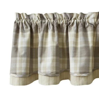 Park Designs Weathered Oak Lined Layered Valance -72'' - Off-White 4 Park Designs Weathered Oak Lined Layered Valance -72'' - Off-White - Image 2
