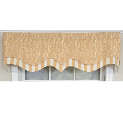 RLF Home 100% Cotton Fall D-Regal Fully Lined Windows Rod Pocket Valance 50" X 17" Tan 4 RLF Home 100% Cotton Fall D-Regal Fully Lined Windows Rod Pocket Valance 50" X 17" Tan - Image 2