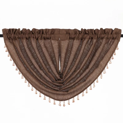 GoodGram 2-Pack: Beaded Emerald Crepe Waterfall Valances 8 GoodGram 2-Pack: Beaded Emerald Crepe Waterfall Valances - Image 6