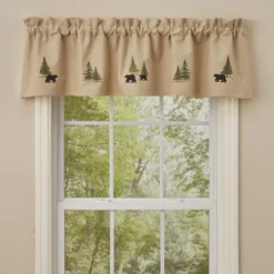 Park Designs Black Bear Embroidered Lined Valance
