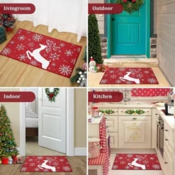 Trinity Christmas Deer Decorative Doormat Xmas Holiday Welcome Door Mat, 17" X 29" -Home Improvement Store GUEST 7258f725 1ec7 4f57 9872 4bbff93ce200