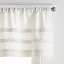 3pc Water's Edge Tufted Window Valance And Tiers Set White - Martha Stewart