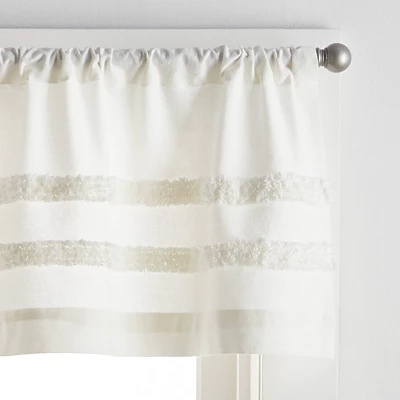 3pc Water's Edge Tufted Window Valance And Tiers Set White - Martha Stewart 3 3pc Water's Edge Tufted Window Valance And Tiers Set White - Martha Stewart
