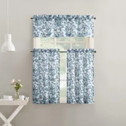 No. 918 1pc 54"x14" Elara Floral Print Semi-Sheer Rod Pocket Kitchen Curtain Valance Indigo 9 No. 918 1pc 54"x14" Elara Floral Print Semi-Sheer Rod Pocket Kitchen Curtain Valance Indigo -Home Improvement Store GUEST 72f8efa1 2136 477f bffe 5b14de720006