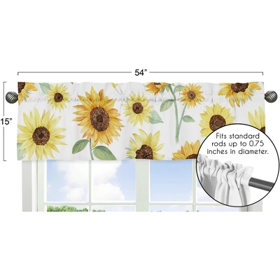 Sweet Jojo Designs Window Valance Treatment 54in. Sunflower Yellow Green And Taupe 3 Sweet Jojo Designs Window Valance Treatment 54in. Sunflower Yellow Green And Taupe