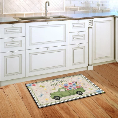 Happy Spring Pickup Truck Floral Doormat Indoor Outdoor 30" X 18" Briarwood Lane 5 Happy Spring Pickup Truck Floral Doormat Indoor Outdoor 30" X 18" Briarwood Lane - Image 3