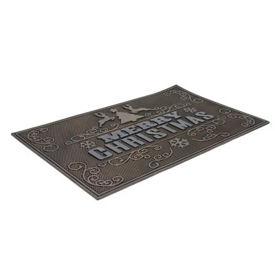Northlight Gold And Silver "Merry Christmas" Doormat With Reindeer 18" X 30" 3 Northlight Gold And Silver "Merry Christmas" Doormat With Reindeer 18" X 30"