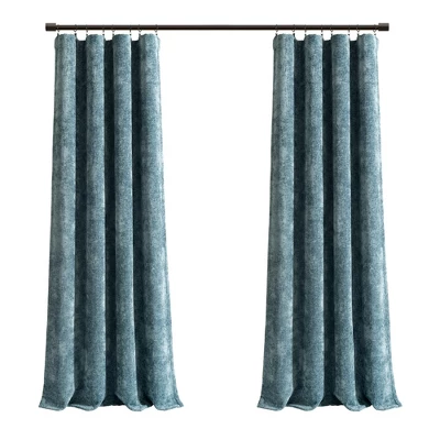 Lush Décor Aspen Luxury Velvet Chenille Window Curtain Panel Dusty Blue Single 52x84 7 Lush Décor Aspen Luxury Velvet Chenille Window Curtain Panel Dusty Blue Single 52x84 - Image 5