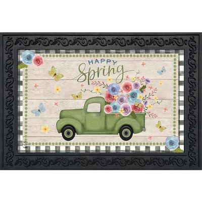 Happy Spring Pickup Truck Floral Doormat Indoor Outdoor 30" X 18" Briarwood Lane 3 Happy Spring Pickup Truck Floral Doormat Indoor Outdoor 30" X 18" Briarwood Lane