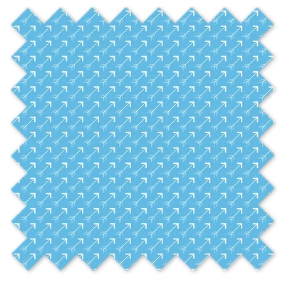 Bacati - Aqua Arrows Cotton Printed Single Window Curtain Panel 5 Bacati - Aqua Arrows Cotton Printed Single Window Curtain Panel - Image 3