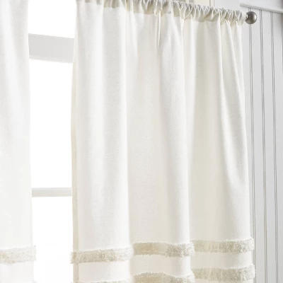 3pc Water's Edge Tufted Window Valance And Tiers Set White - Martha Stewart 5 3pc Water's Edge Tufted Window Valance And Tiers Set White - Martha Stewart - Image 3
