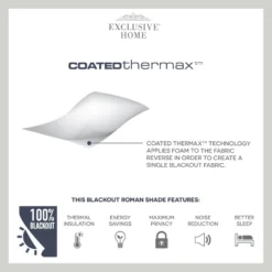 Exclusive Home Acadia 100% Blackout Roman Shade, 23"x64", Aqua -Home Improvement Store GUEST 7afd391a 0f62 40ba 9959 6ad4da78fcb3