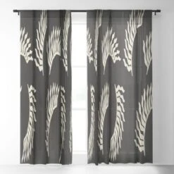 Lola Terracota When The Leaves Become Wings Single Panel Sheer Window Curtain - Society6